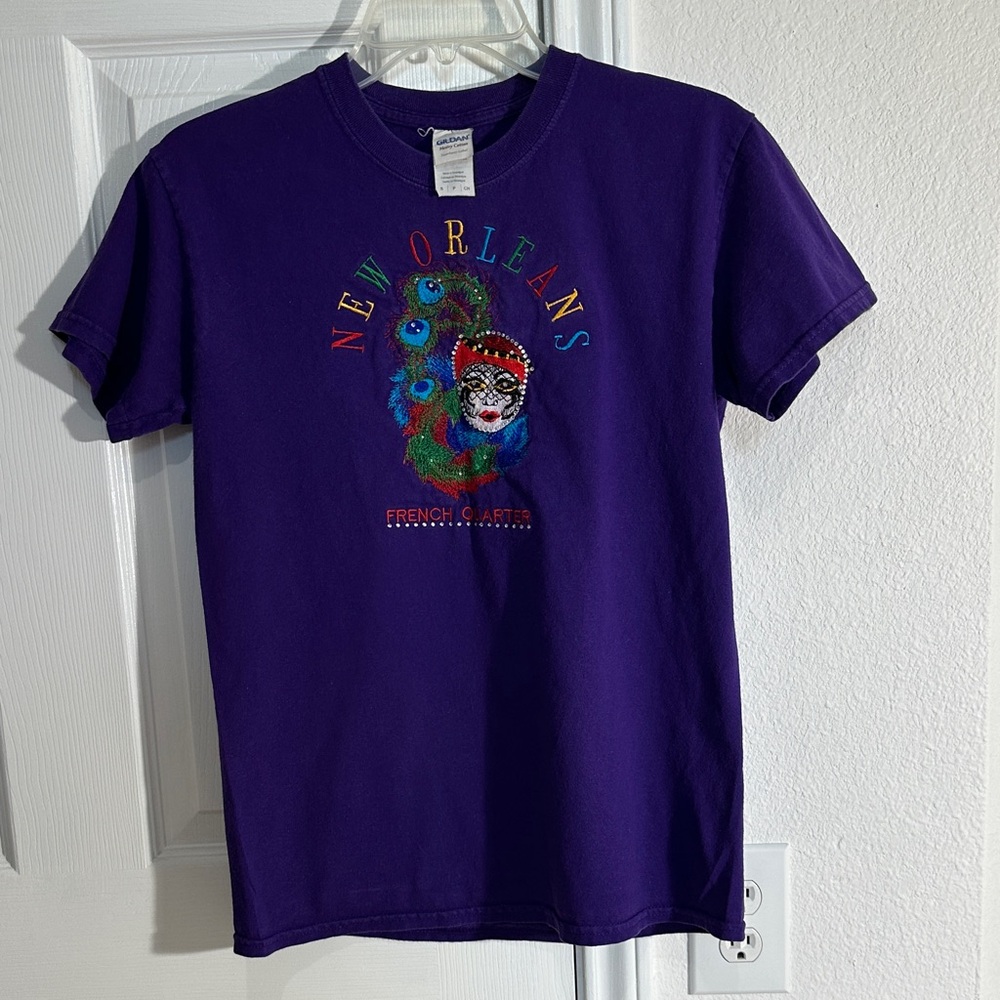New Orleans French Quarter Masquerade Graphic Tee - Purple